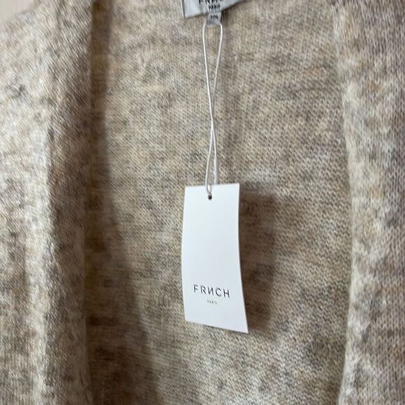 Frnch Paris Long pocketed open cardigan Mocha Mousse shacket S/M oversized NWT - Picture 4 of 10